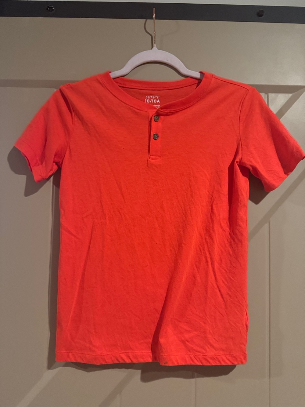 Carter's Bright Orange Short Sleeve Henley Tee